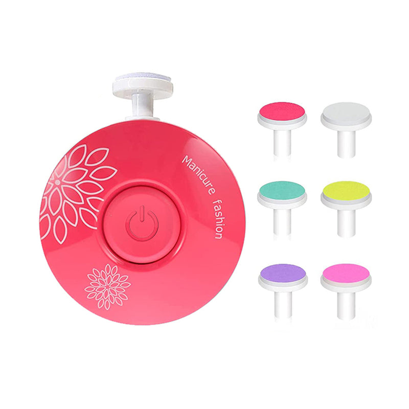 Electric Nail File Safe Clippers With 6 Grinding Pads