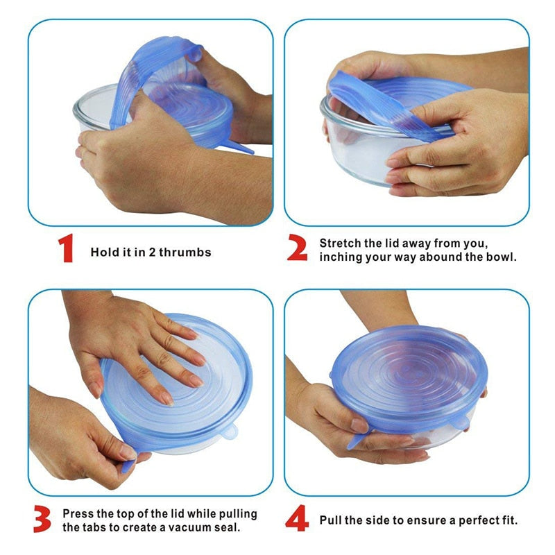 Six-piece Silicone Cover Lids